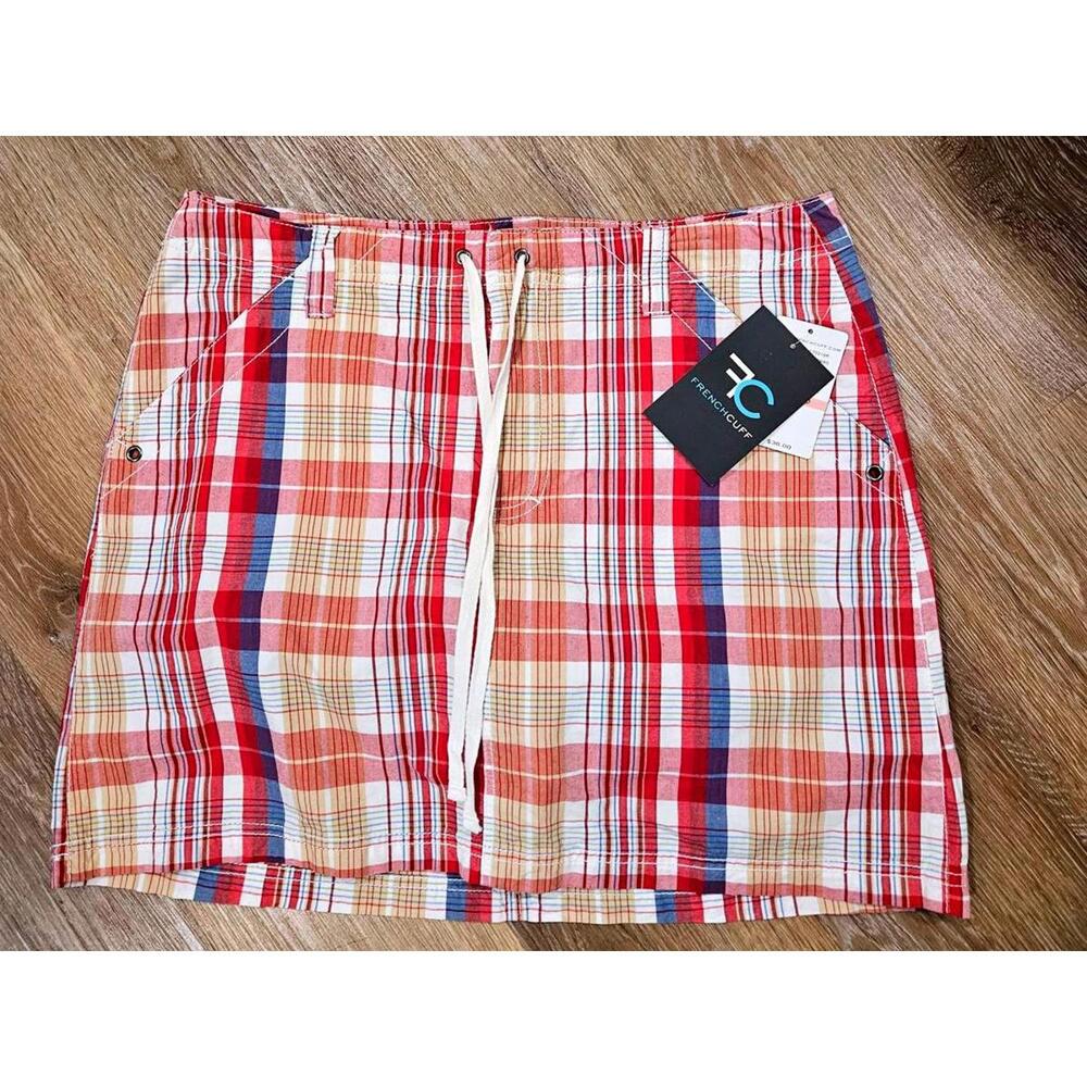 Nwt French Cuff Women's Plaid Skirt with Drawstring - Size 10